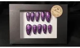 Press on nails Papillon violet -Taille S