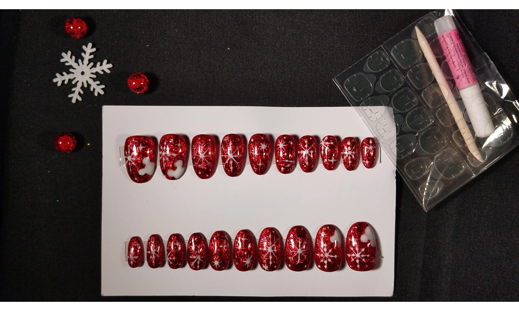 Press on nails Mickey flocons - Lot 20