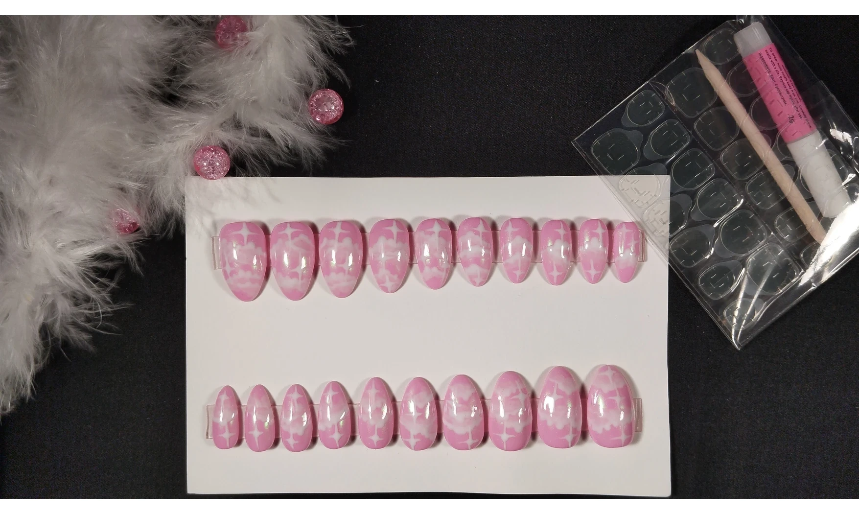 Press on nails Nuage rose - Lot 20