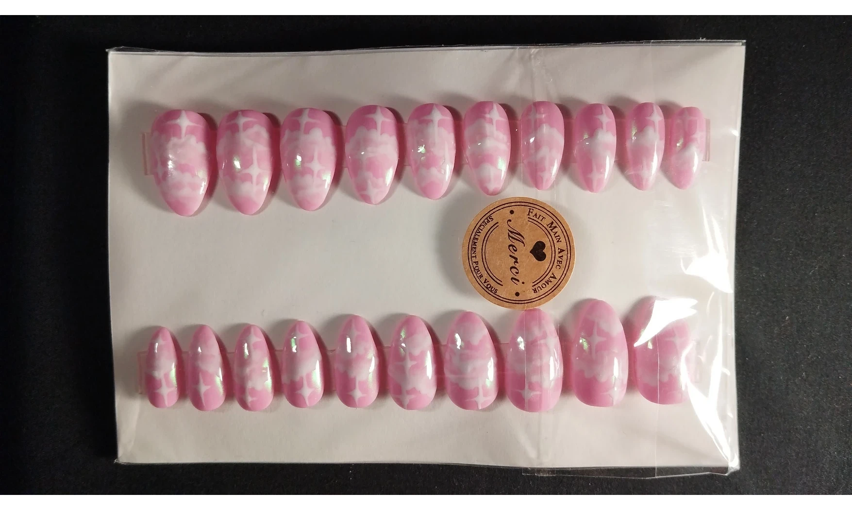 Press on nails Nuage rose - Lot 20