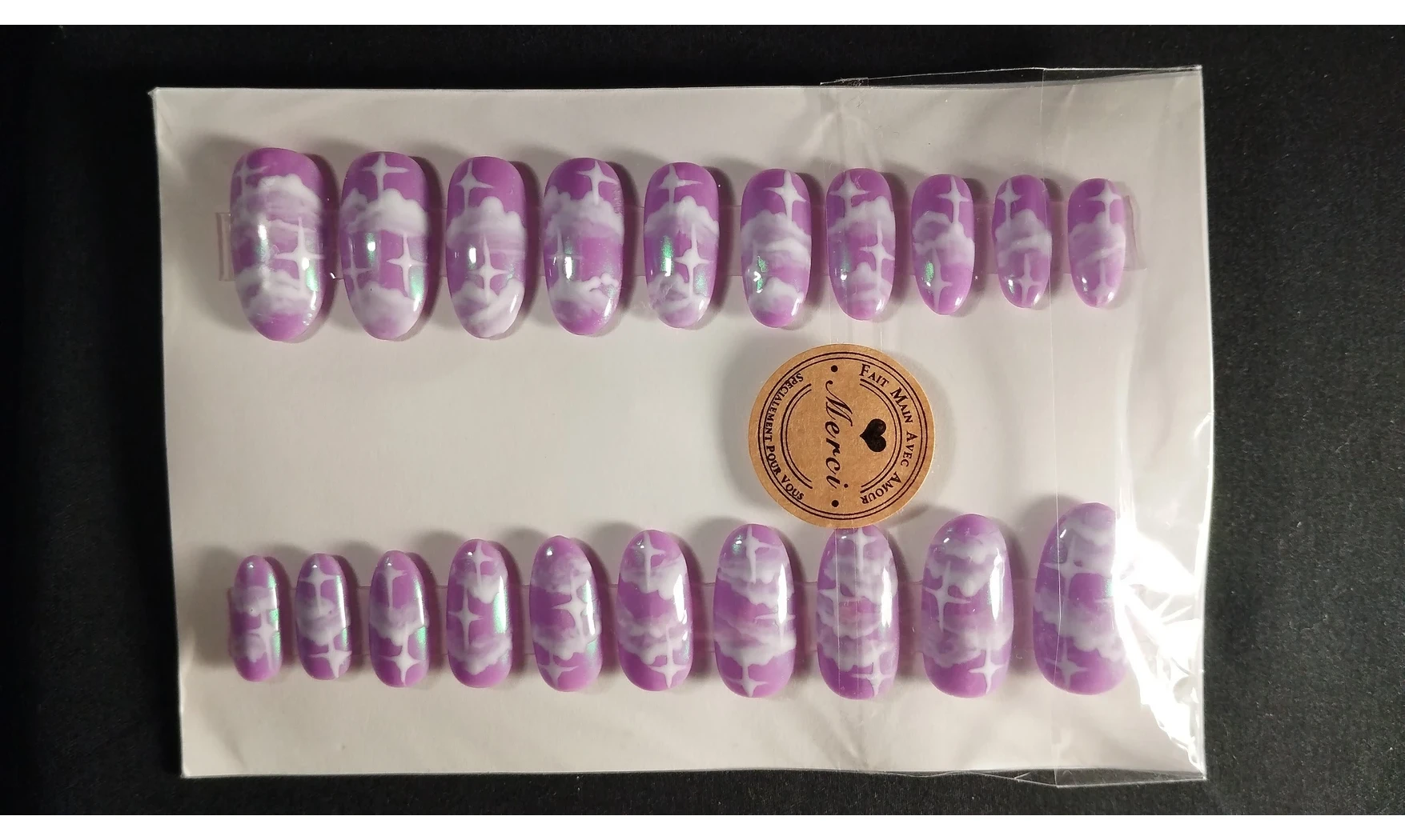 Press on nails Nuage perme - Lot 20