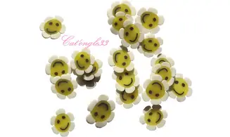 Sachet de fimo smiley fleur blanche