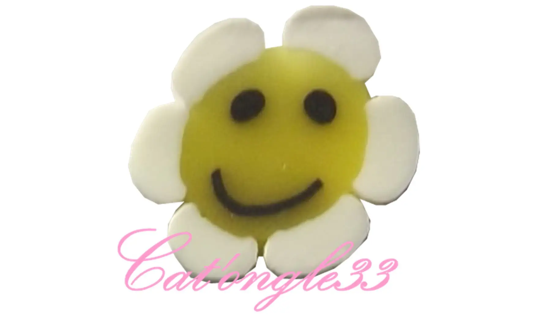 Sachet de fimo smiley fleur blanche