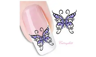 Water decal papillon bleu BLE1392