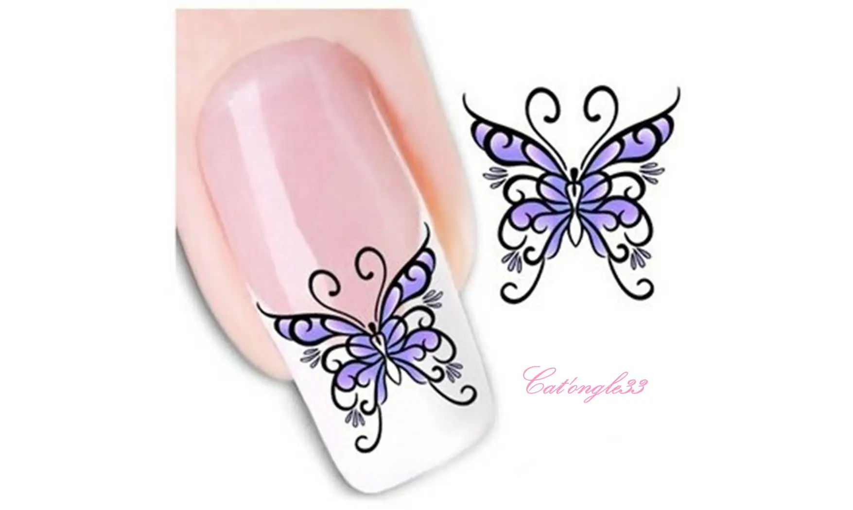 Water decal papillon bleu BLE1392