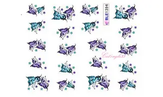 Water decal papillon violet BLE1394