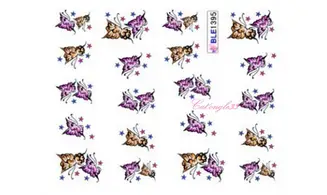 Water decal papillon orange rose BLE1395