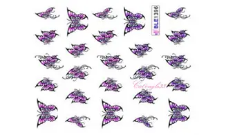 Water decal papillon rose violet BLE1396