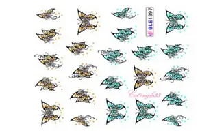 Water decal papillon jaune BLE1397