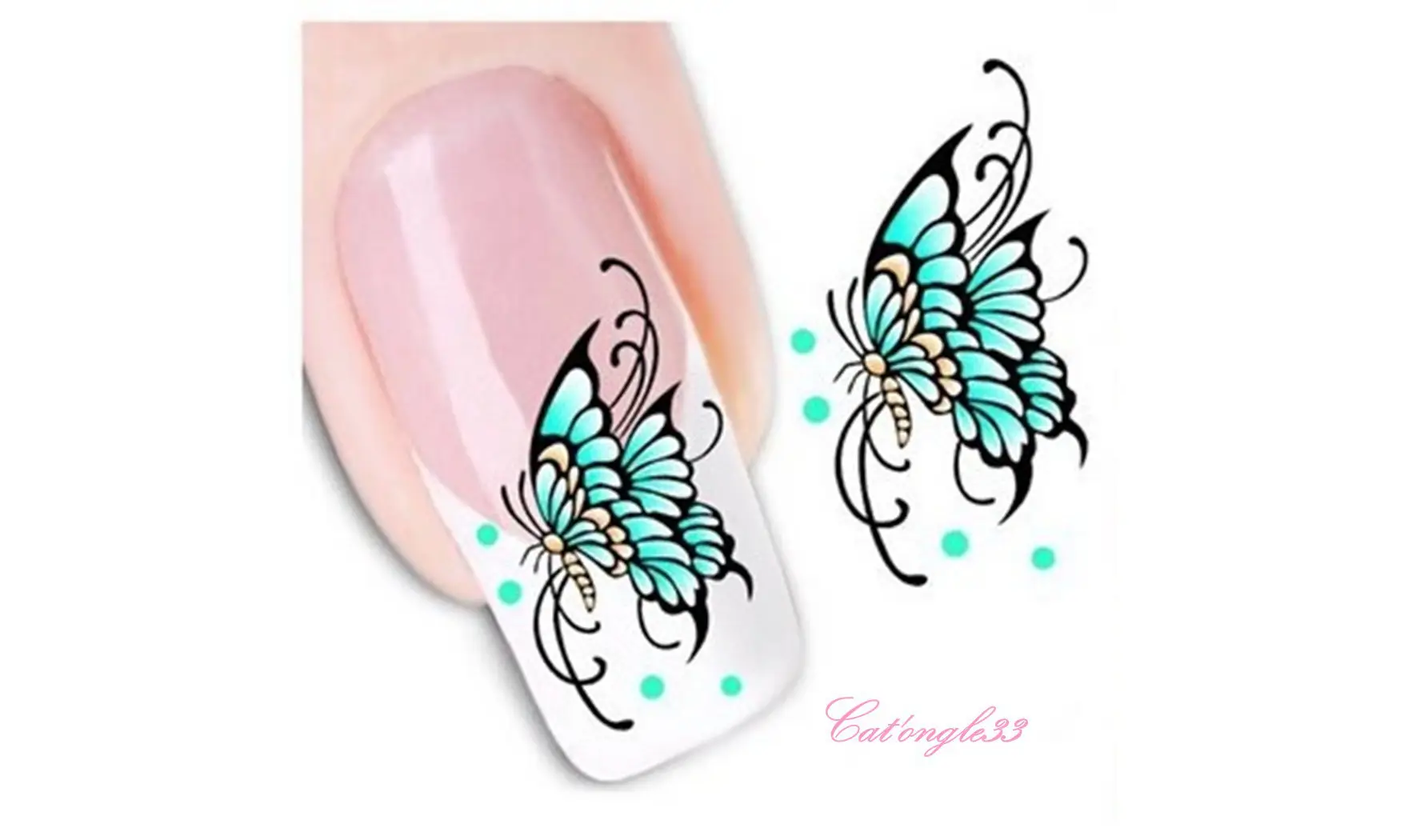 Water decal papillon jaune BLE1397