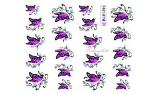 Water decal papillon fuchsia BLE1399