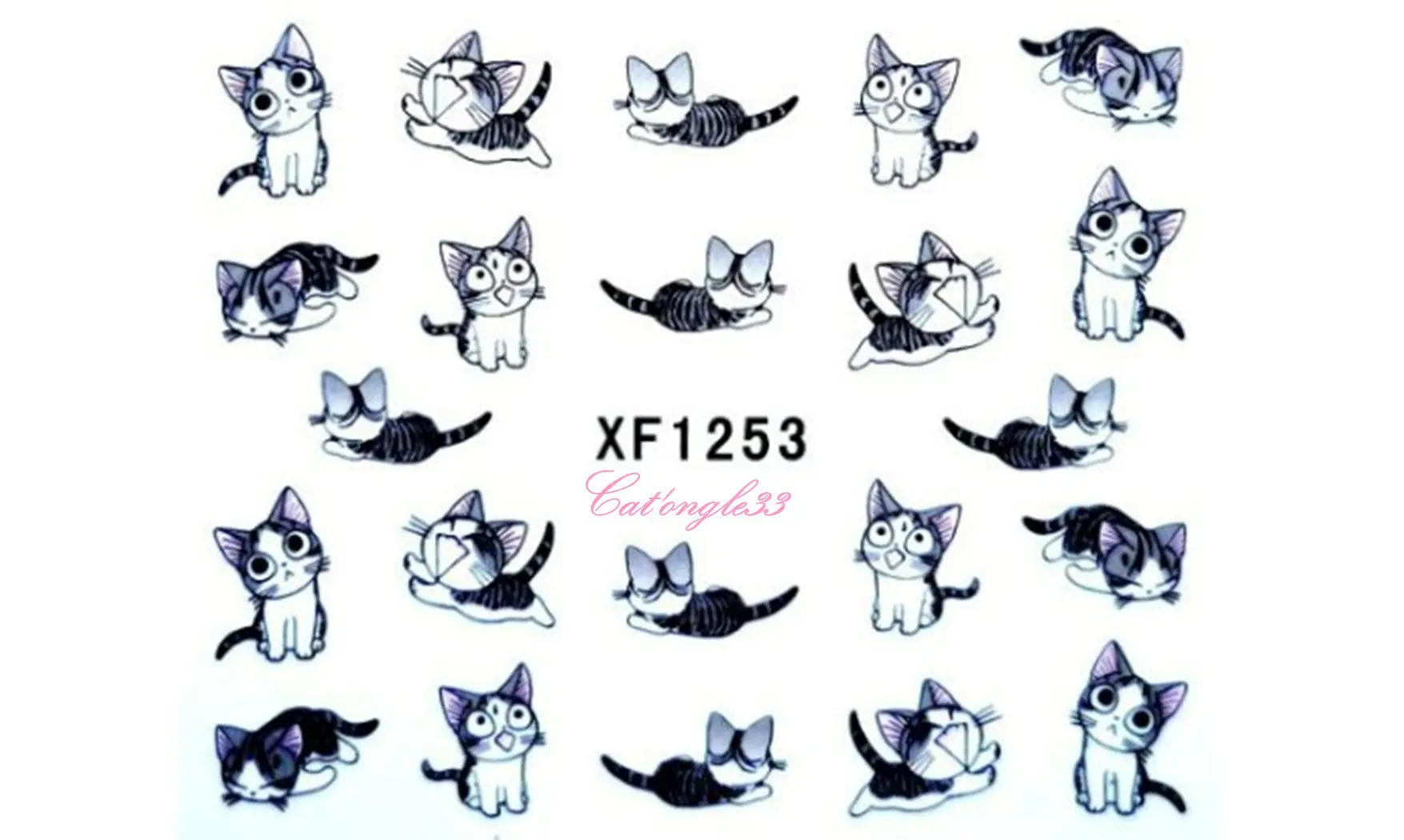 Water decal animaux chat XF1253