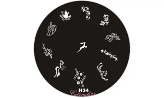 Plaque stamping H34 ronde nail art