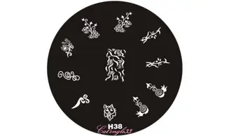 Plaque stamping H38 ronde nail art