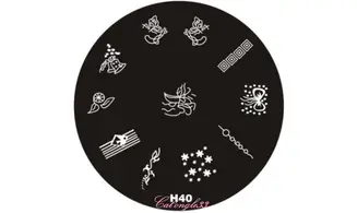 Plaque stamping H40 ronde nail art