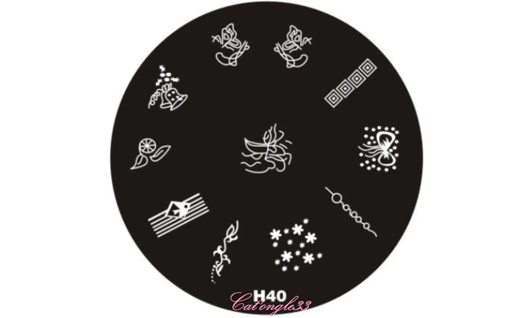 Plaque stamping H40 ronde nail art