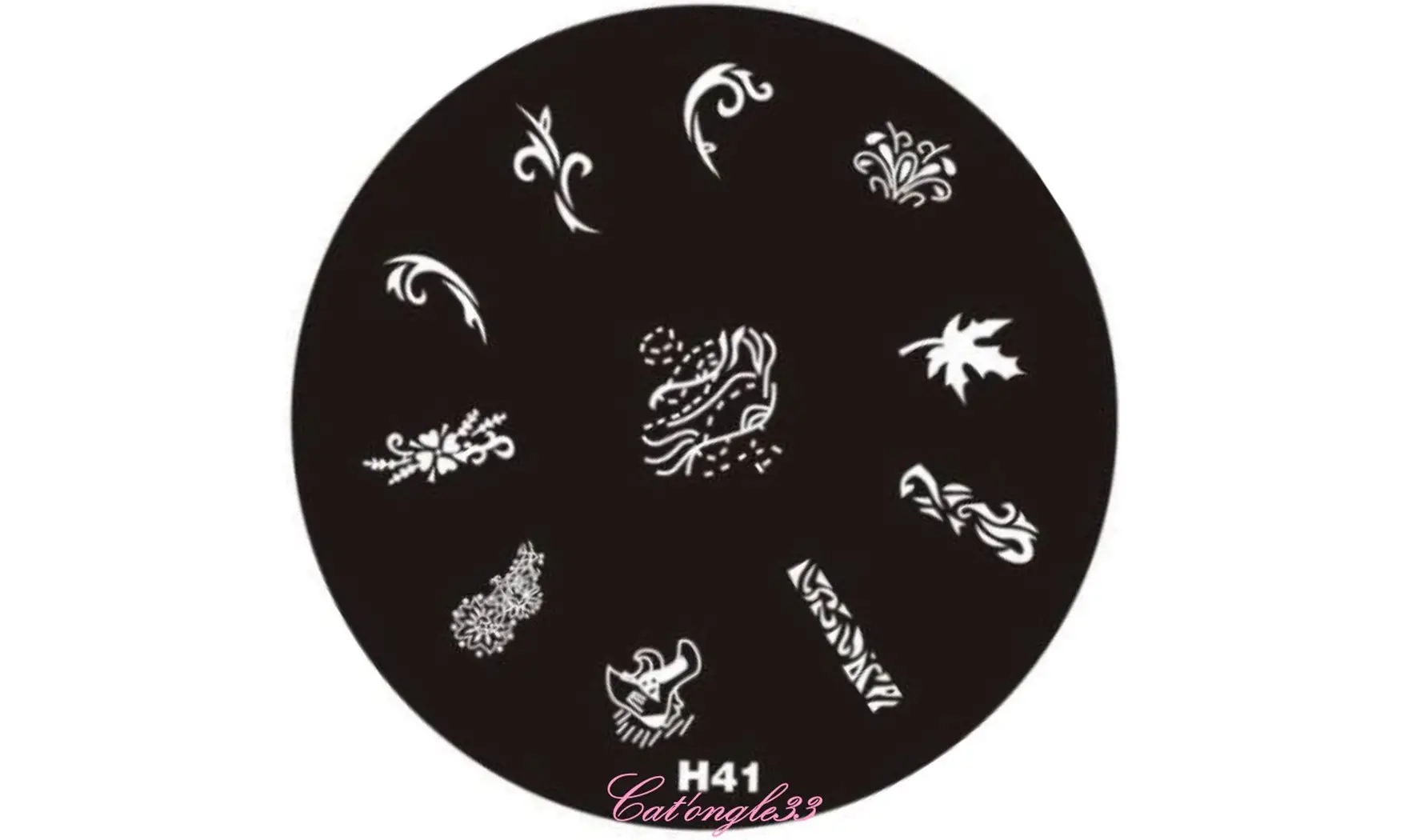Plaque stamping H41 ronde nail art
