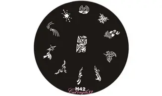 Plaque stamping H42 ronde nail art
