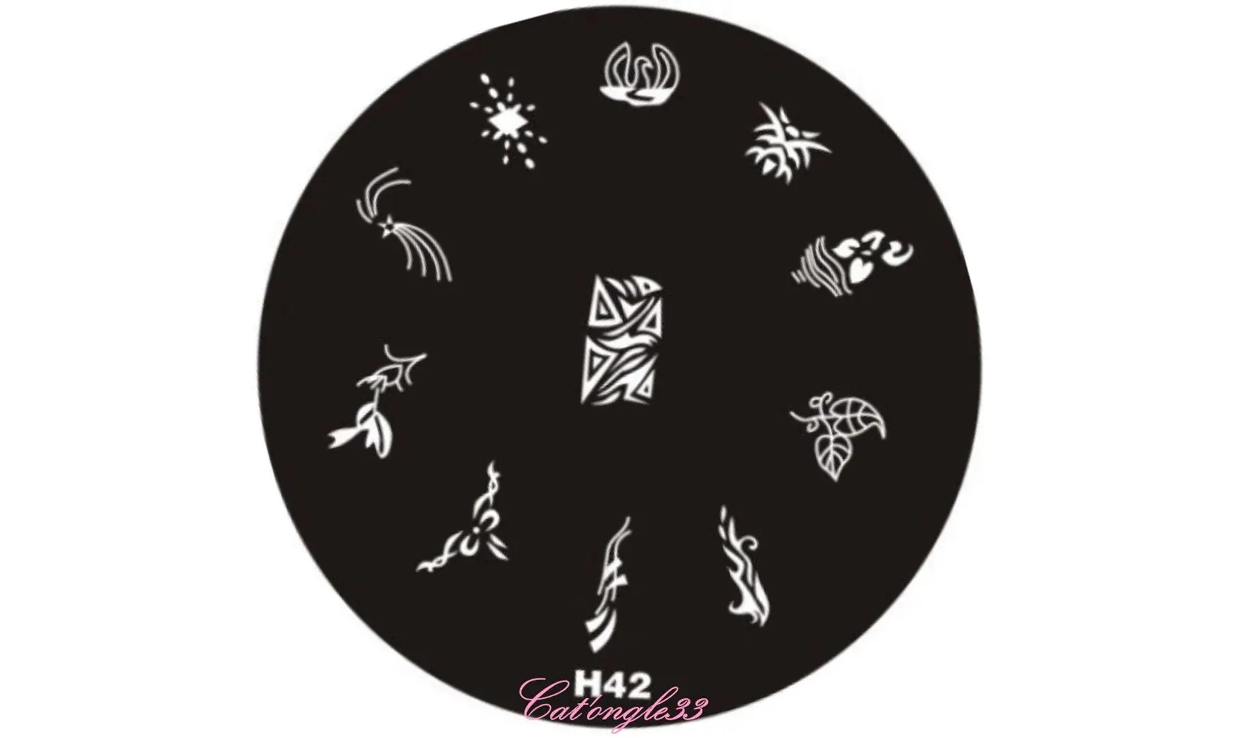 Plaque stamping H42 ronde nail art