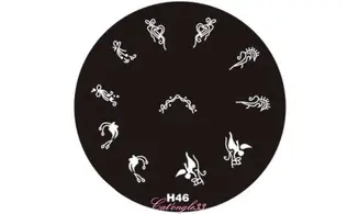 Plaque stamping H46 ronde nail art
