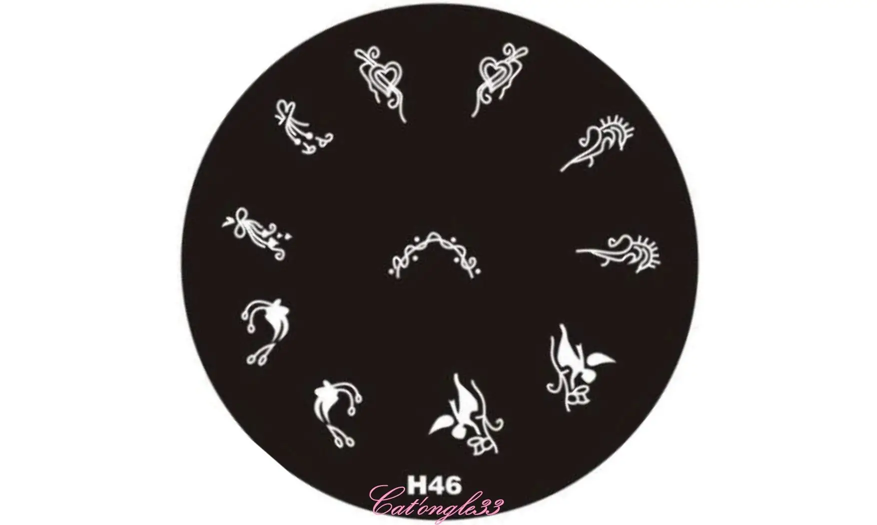 Plaque stamping H46 ronde nail art