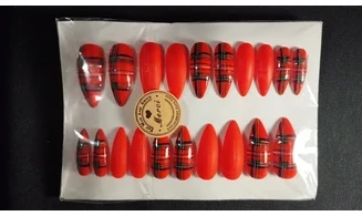 Press on nails Tartan orange - Lot 20