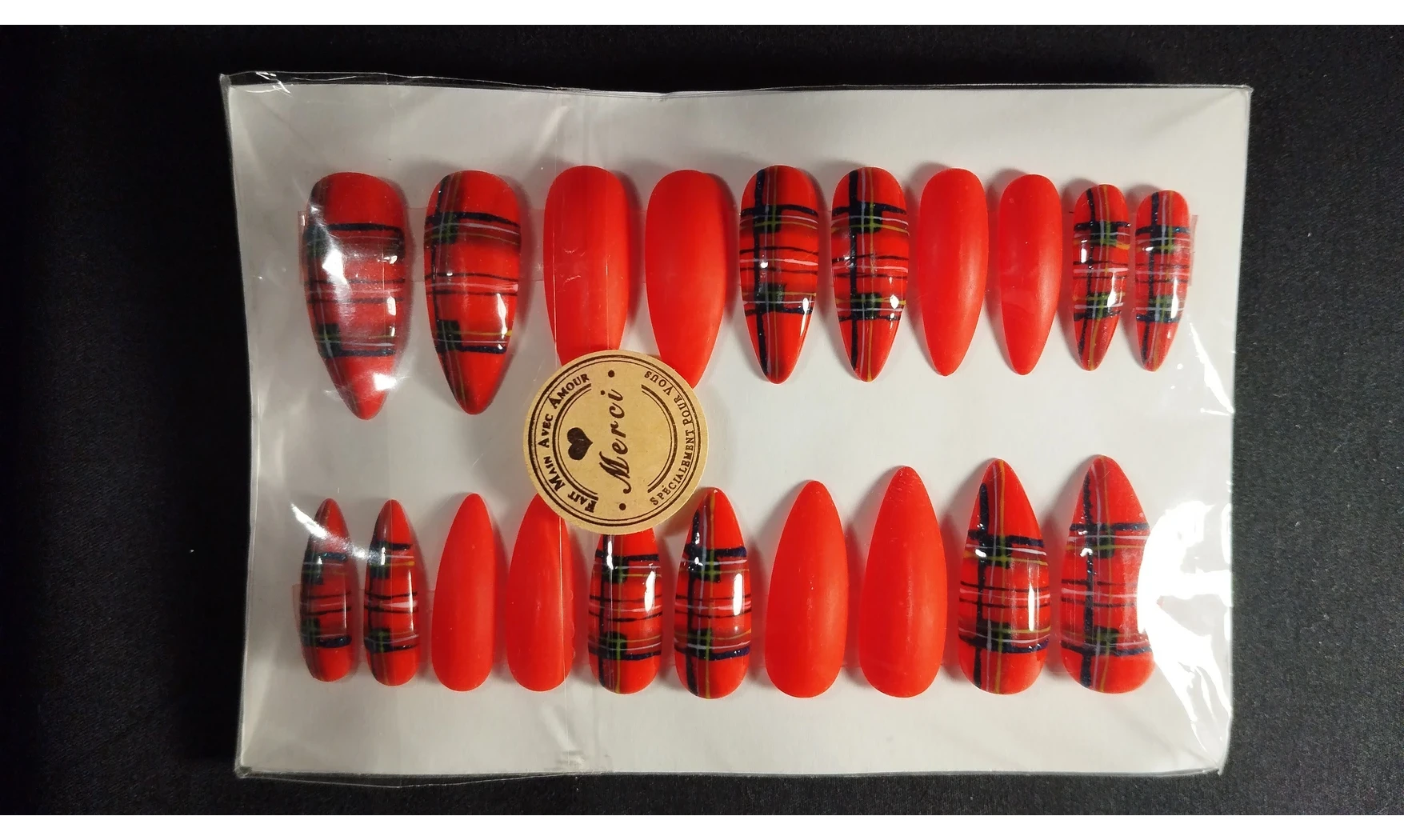 Press on nails Tartan orange - Lot 20