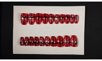 Press on nails Tartan flocons - Lot 20