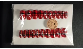 Press on nails Tartan flocons - Lot 20