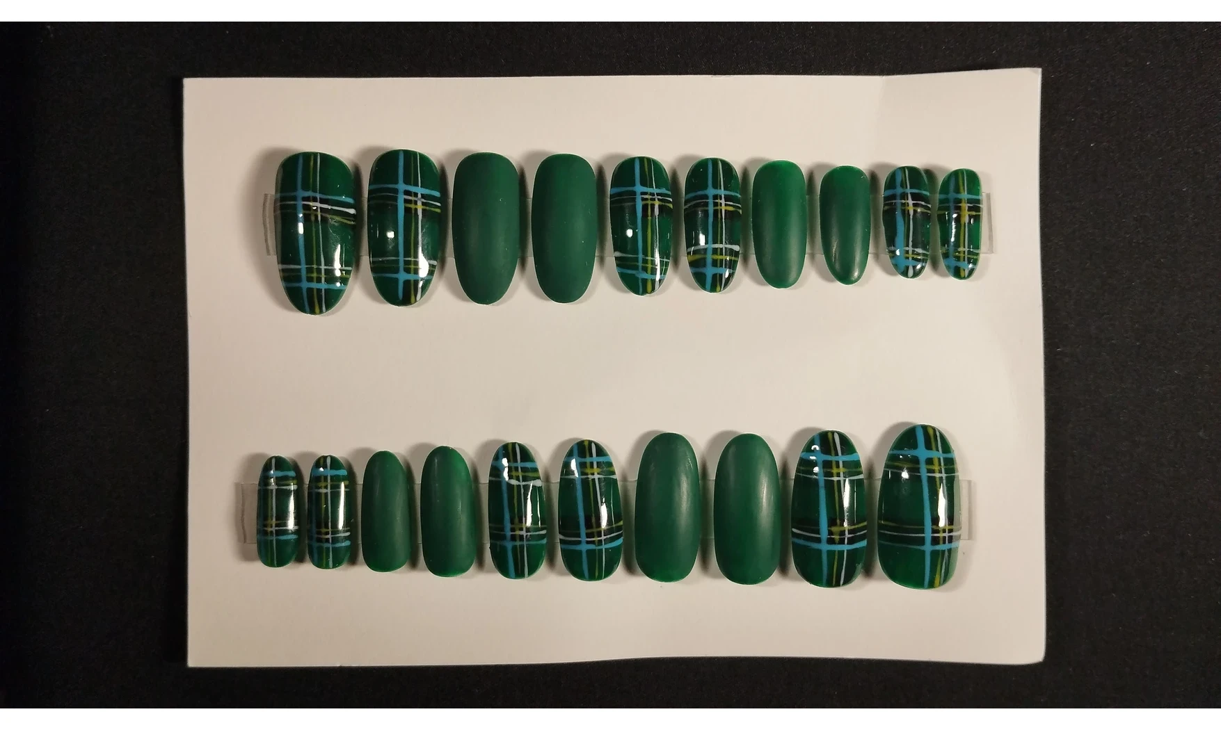 Press on nails Tartan vert - Lot 20