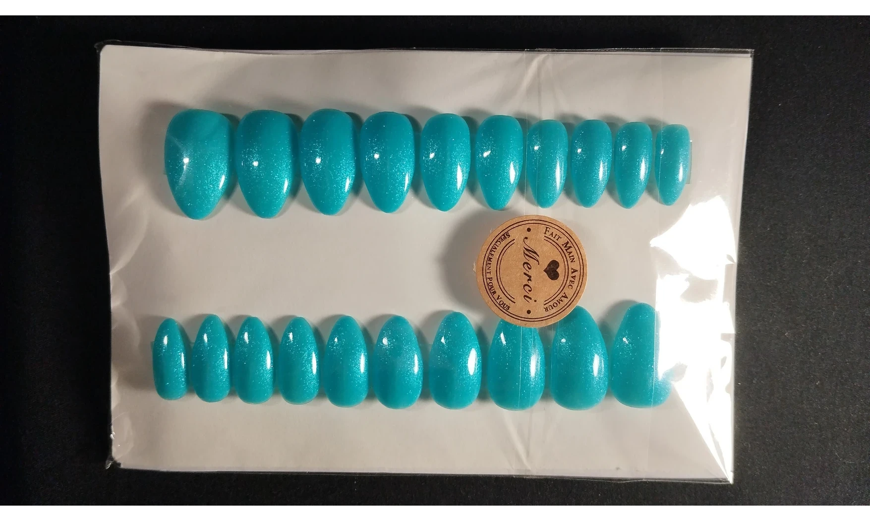 Press on Nails Bleu turquoise - Lot 20