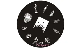 Plaque stamping H08 ronde nail art