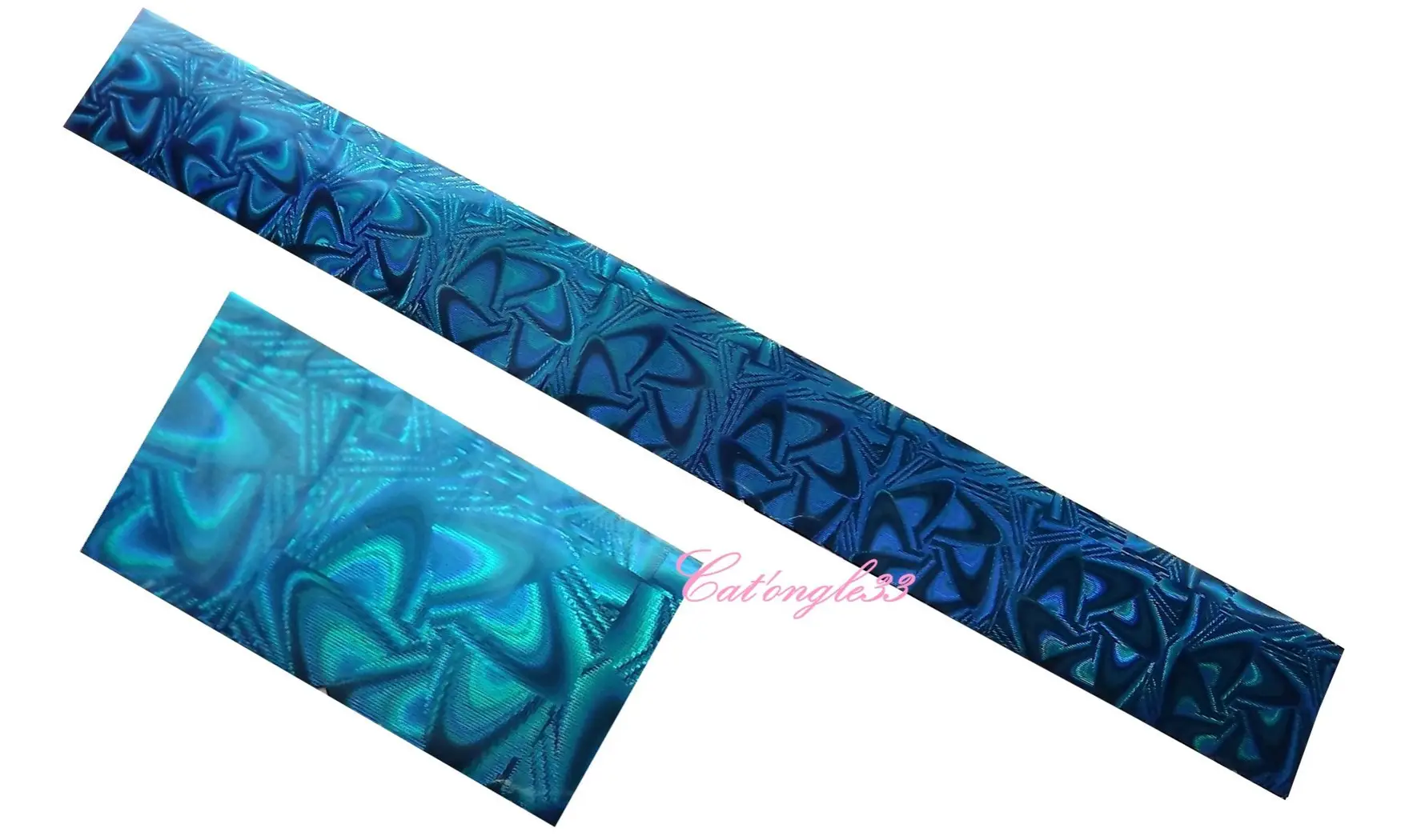 Foils plume bleu hologramme 50 cm