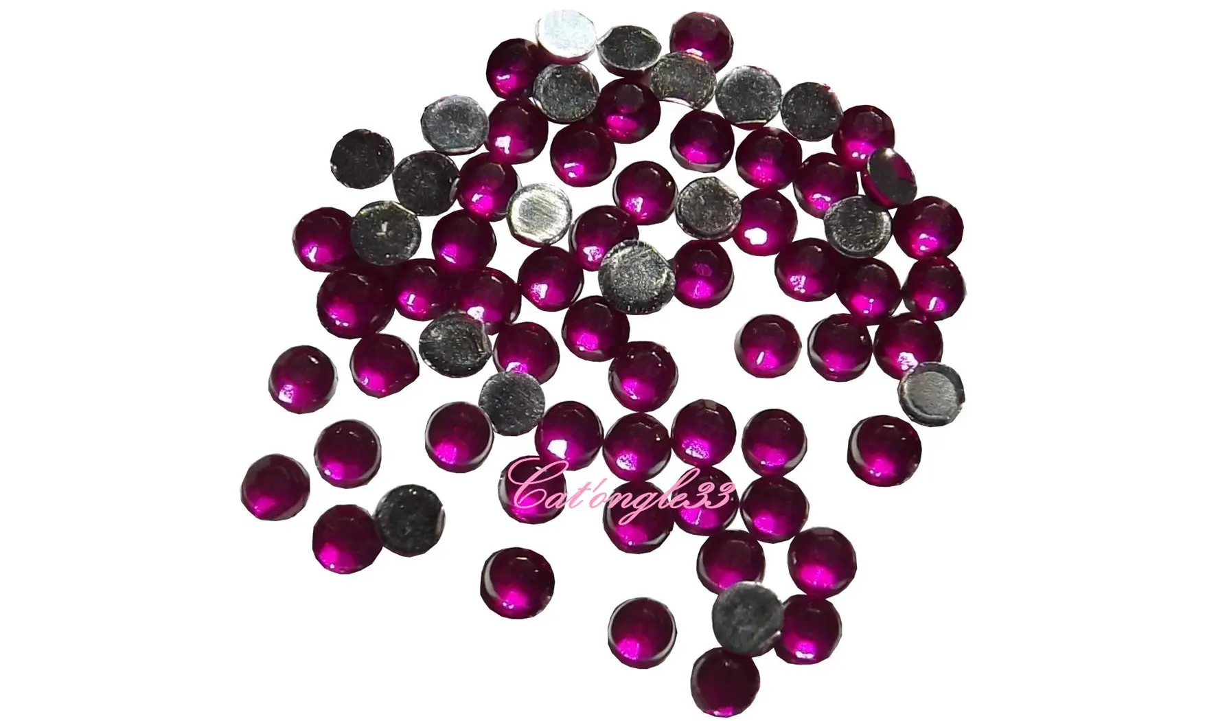 Strass rond fuchsia 2mm