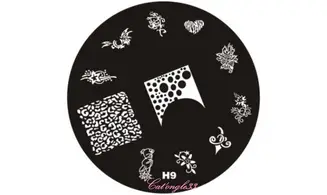 Plaque stamping H09 ronde nail art