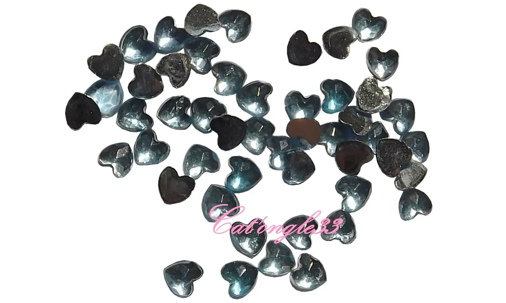 Strass cœur bleu ciel