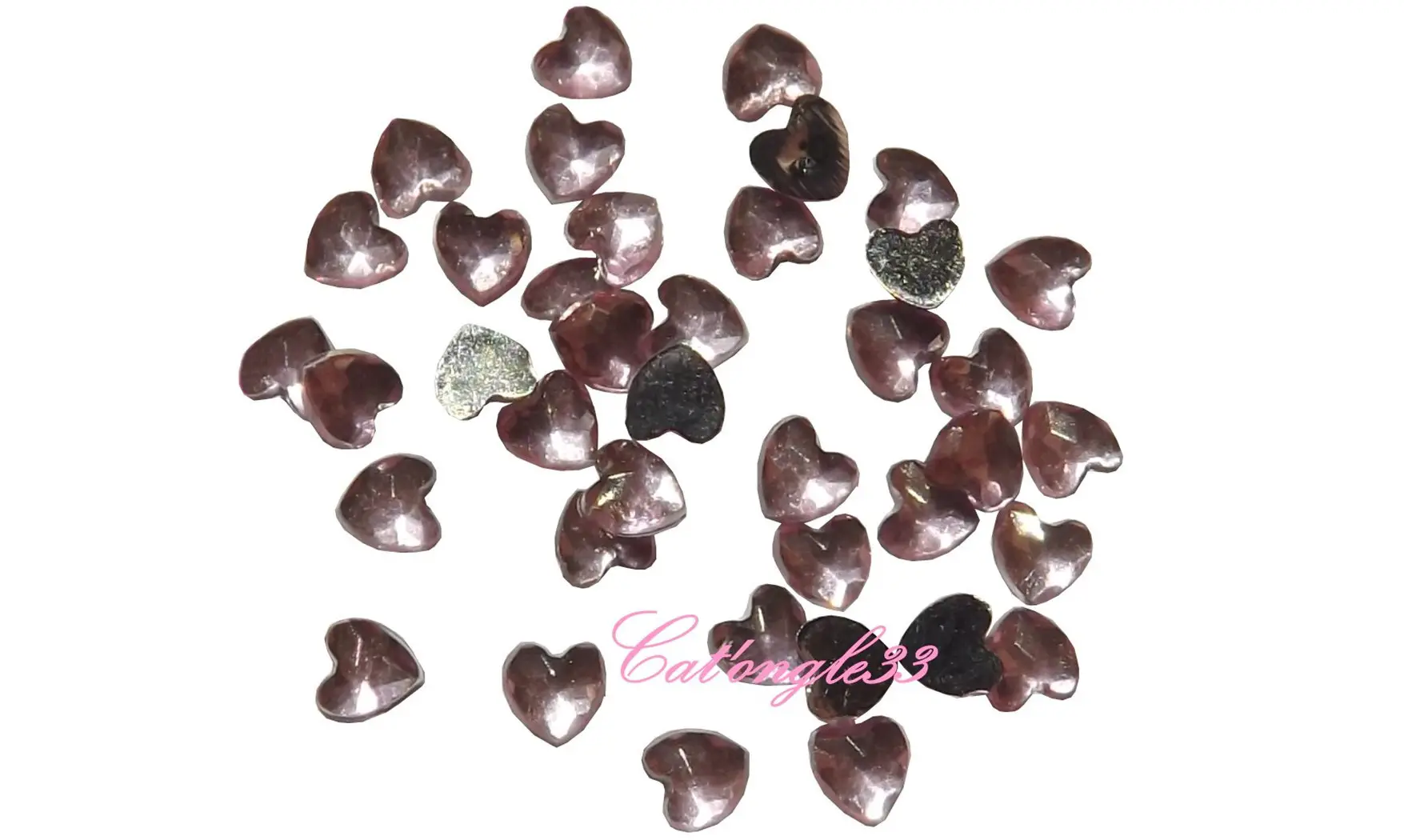 Strass cœur rose clair