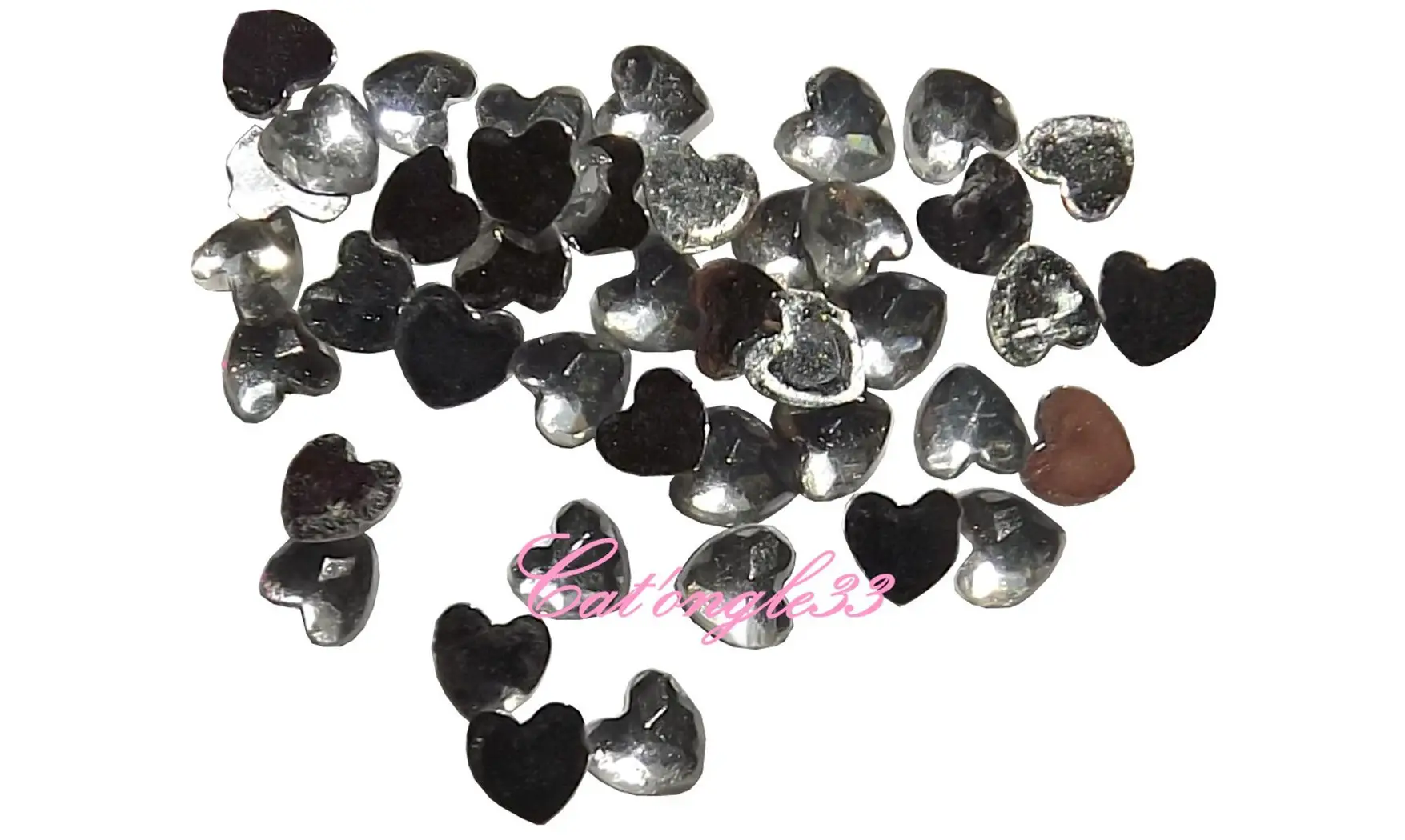 Strass cœur argent