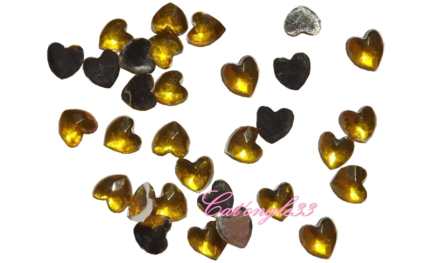 Strass cœur jaune