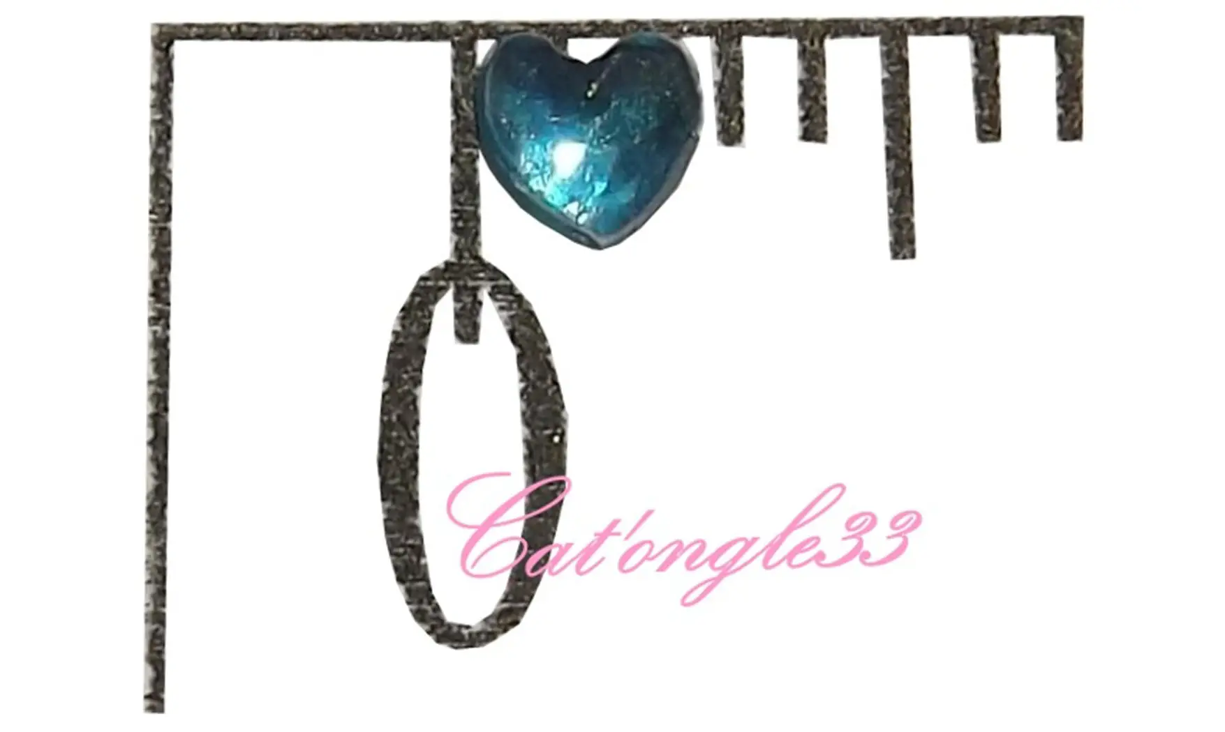 Strass cœur turquoise