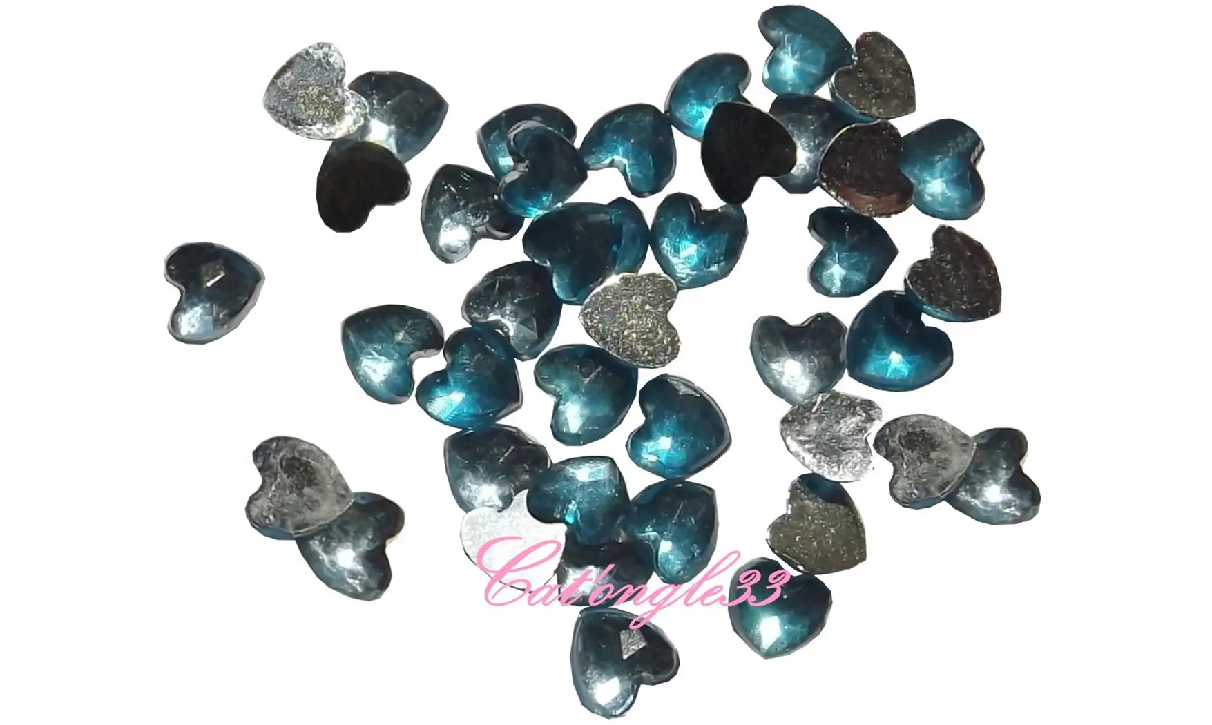Strass cœur turquoise