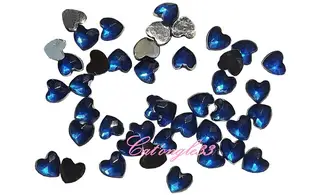Strass cœur bleu roi