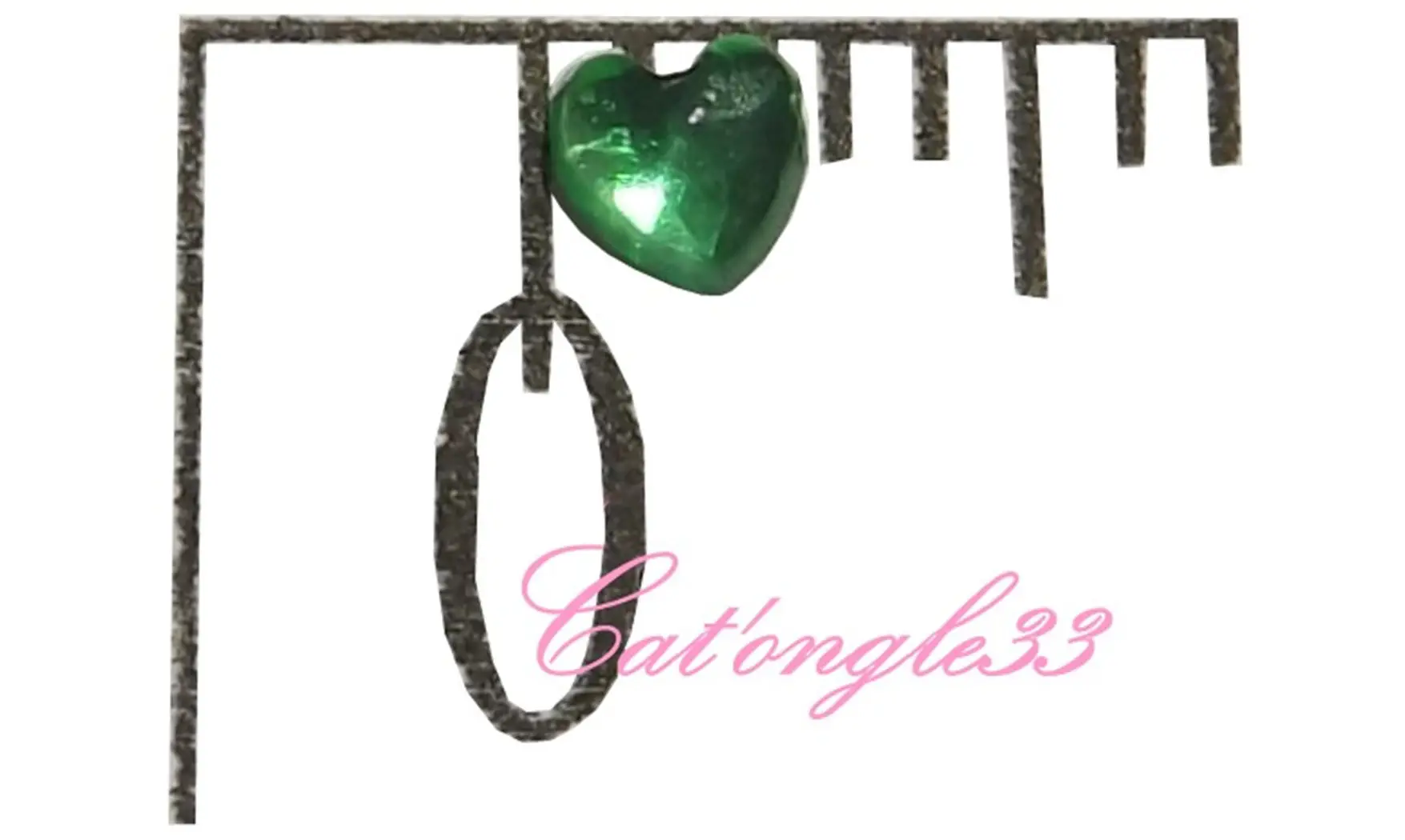 Strass cœur vert