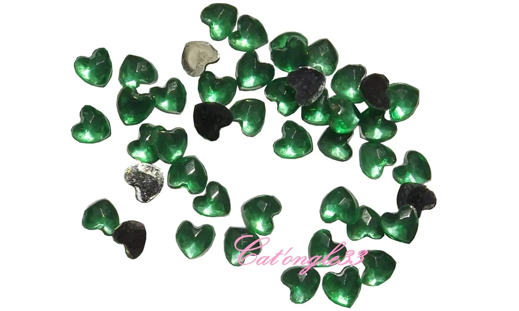 Strass cœur vert