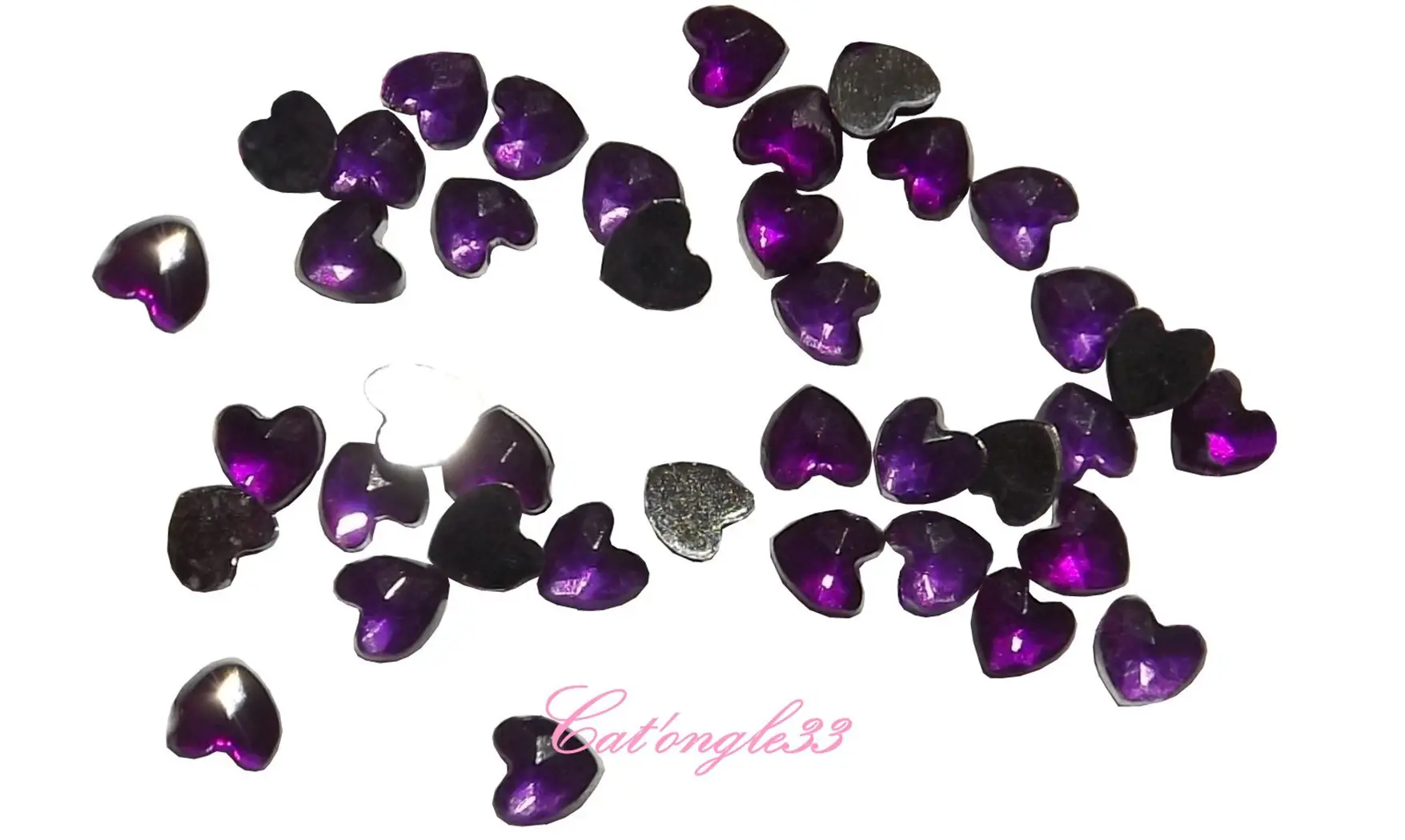 Strass cœur violet