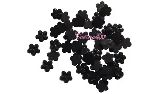 Strass fleurs noir