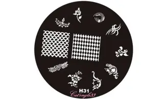 Plaque stamping H31 ronde nail art