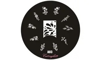 plaque stamping ronde A03 nail art
