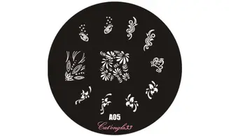 Plaque stamping ronde A05 nail art