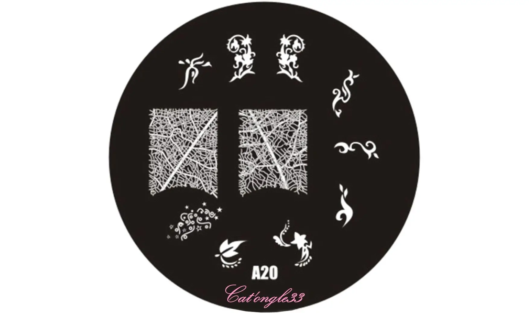 Plaque stamping ronde A20 nail art